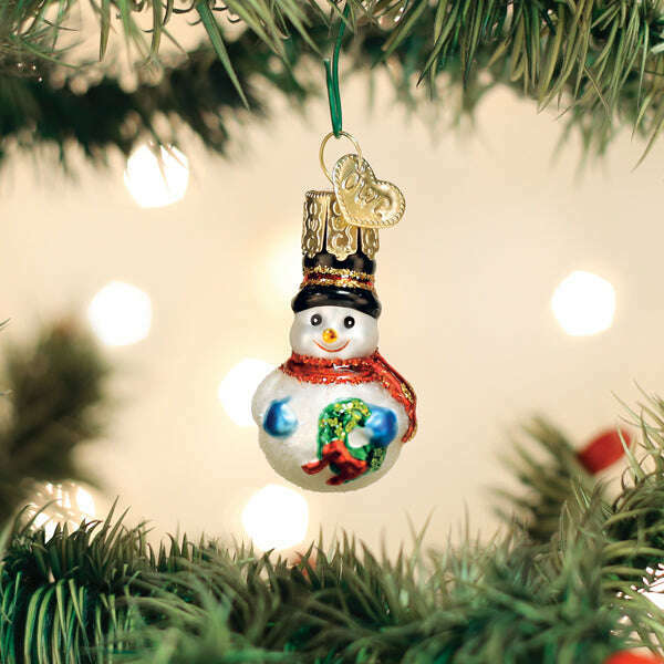 Old World Christmas Mini Snowman Blown Glass Ornament