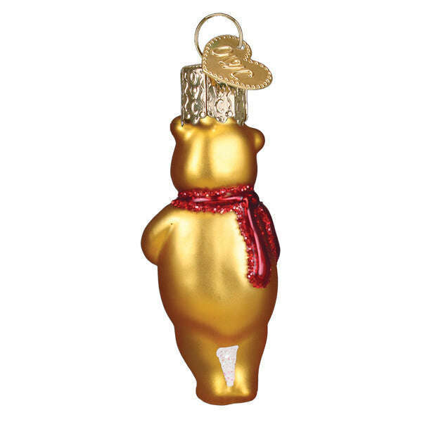 Old World Christmas Mini Winnie With Gift Blown Glass Ornament