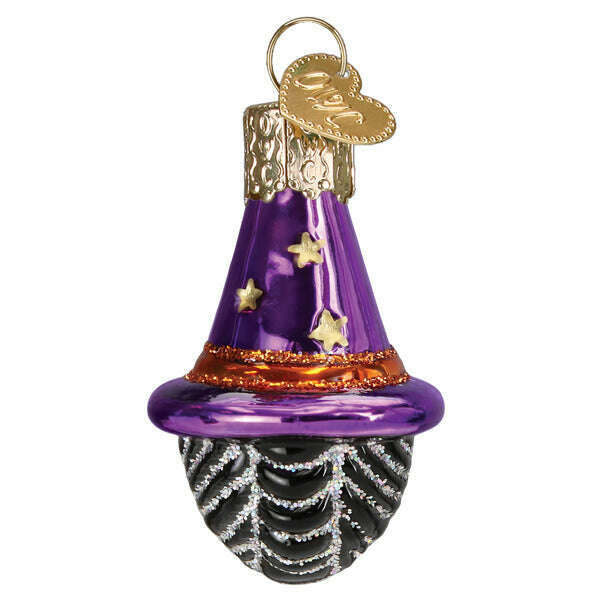 Old World Christmas Mini Witch Head Halloween Blown Glass Ornament