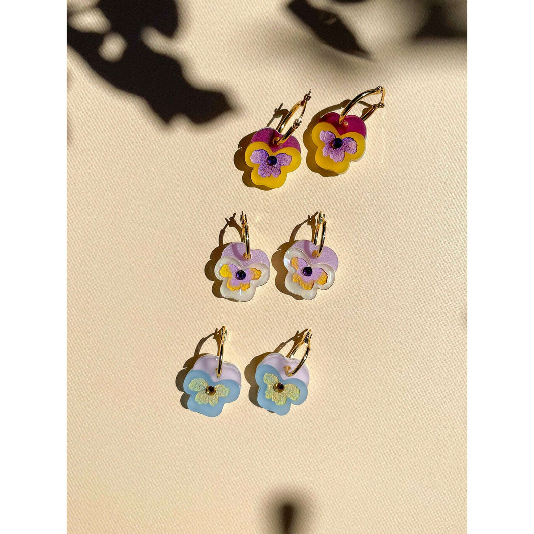 Mini Yellow Pansy Dangle