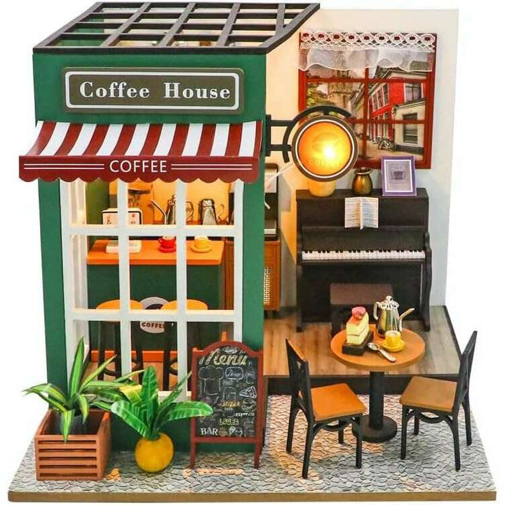 Miniature Wizardi Roombox Kit - Coffee Shop Dollhouse Kit