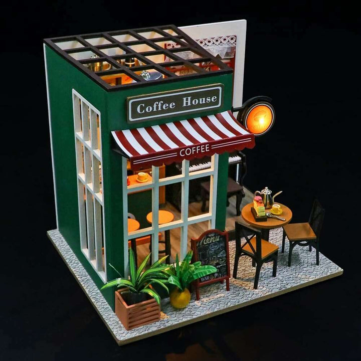 Miniature Wizardi Roombox Kit - Coffee Shop Dollhouse Kit