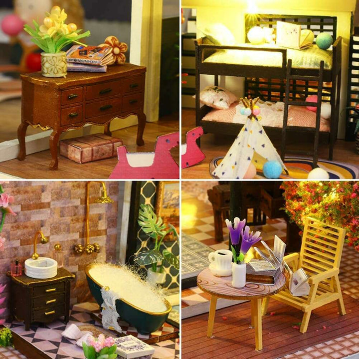 Miniature Wizardi Roombox Kit - Large Villa Dollhouse Kit
