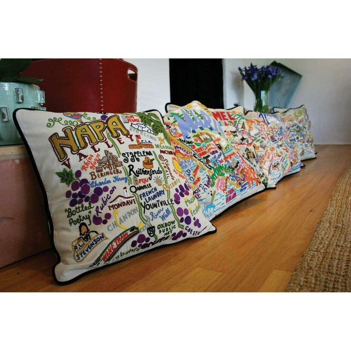 Minneapolis-St. Paul Hand-Embroidered Pillow - Quirks!