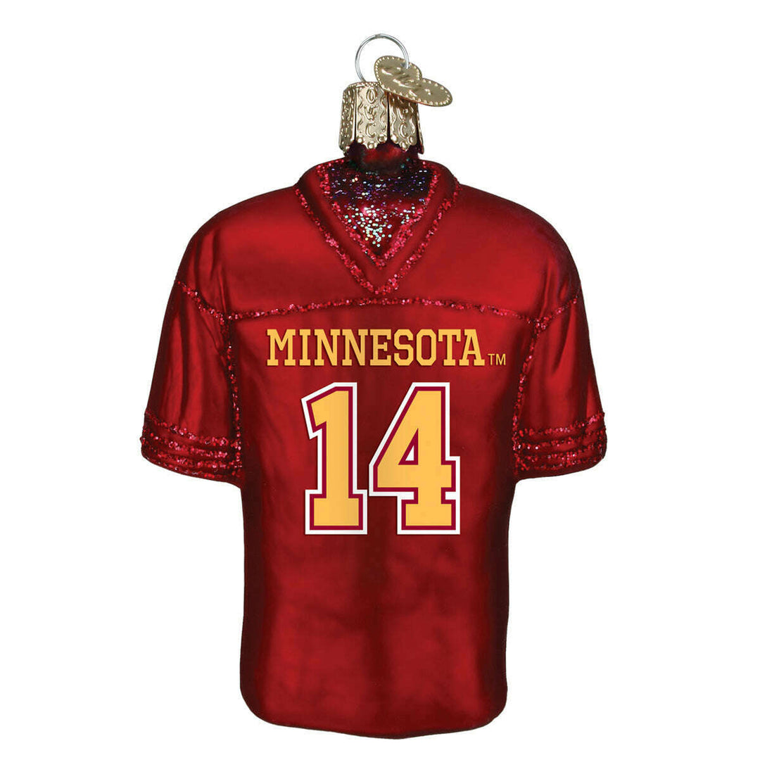 Old World Christmas Minnesota Football Jersey Blown Glass Ornament