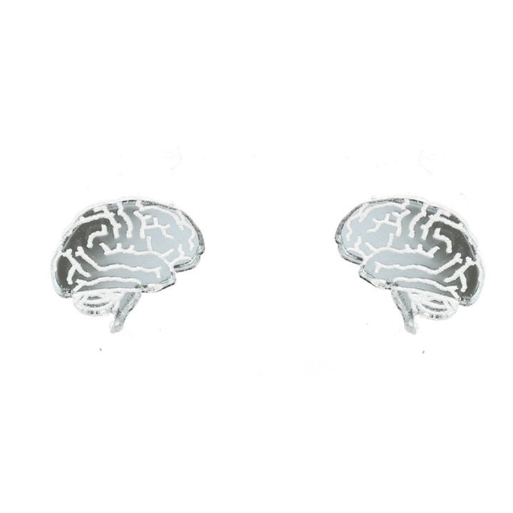 Last Chance! Brain Earrings in Mirror Silver