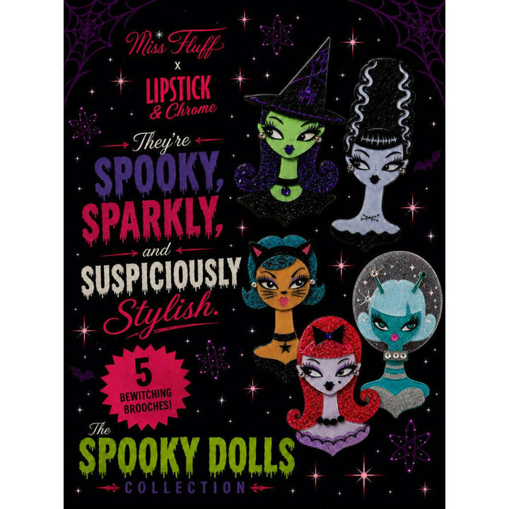Spooky Doll Squad 5 Piece Brooch Set by Miss Fluff x Lipstick & Chrome