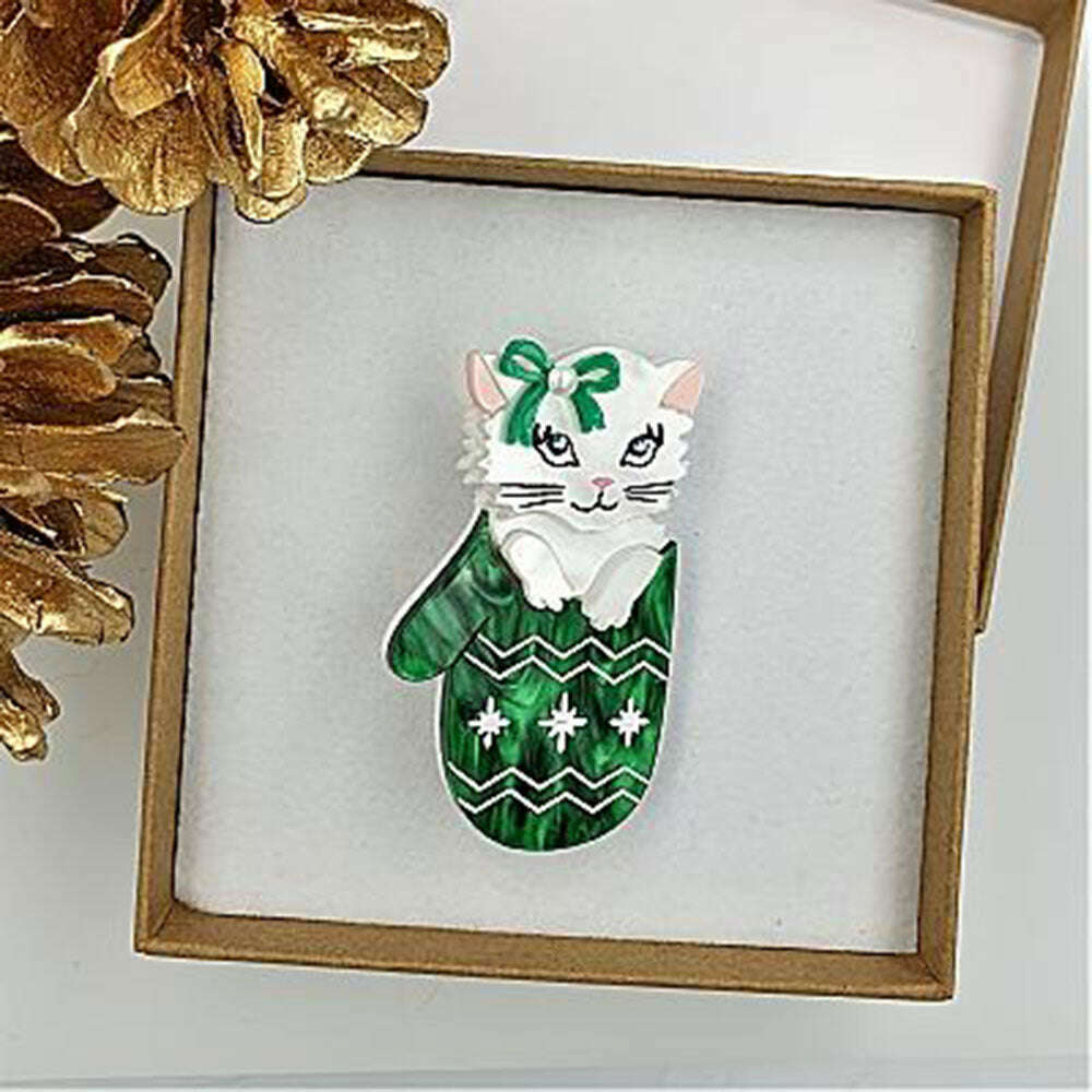 Mitten Kitten Brooch by Cherryloco Jewellery 2