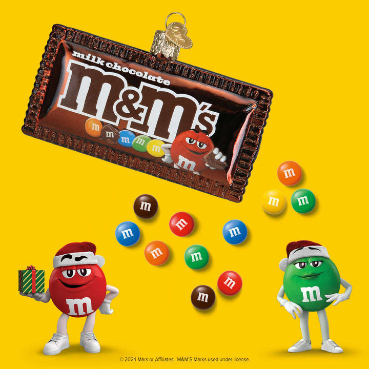 Old World Christmas M&M'S Milk Chocolate Blown Glass Ornament