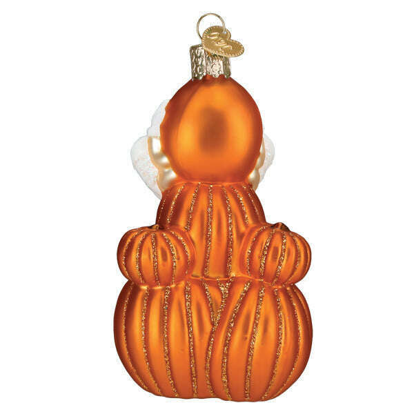 Old World Christmas M&M'S Orange Autumn Blown Glass Ornament