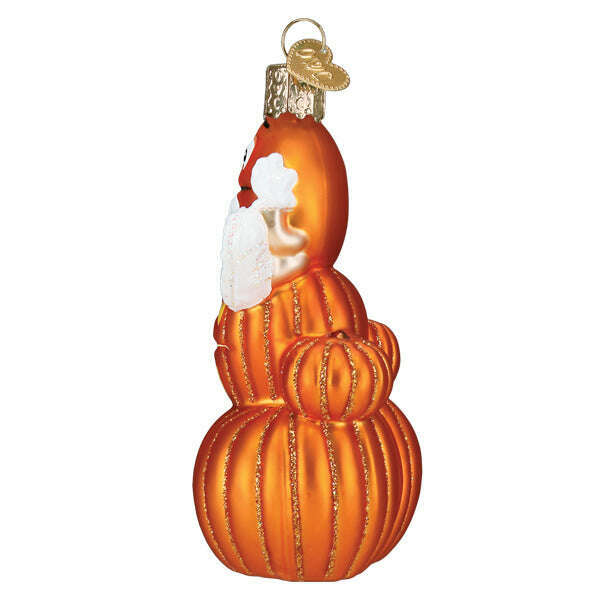 Old World Christmas M&M'S Orange Autumn Blown Glass Ornament