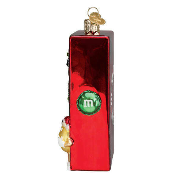 Old World Christmas M&M's Vending Machine Blown Glass Ornament