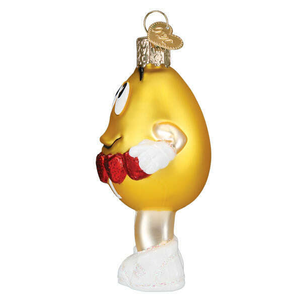 Old World Christmas M&M'S Yellow Love You Blown Glass Ornament