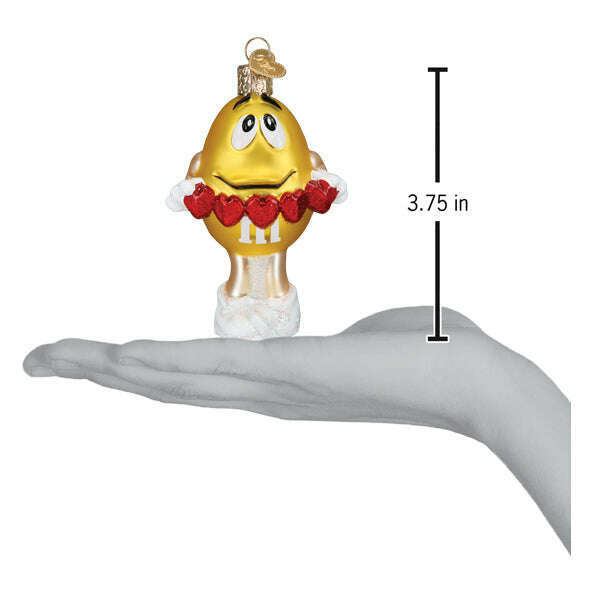 Old World Christmas M&M'S Yellow Love You Blown Glass Ornament
