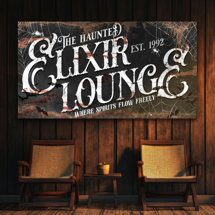 The Haunted Elixir Lounge Halloween Sign III