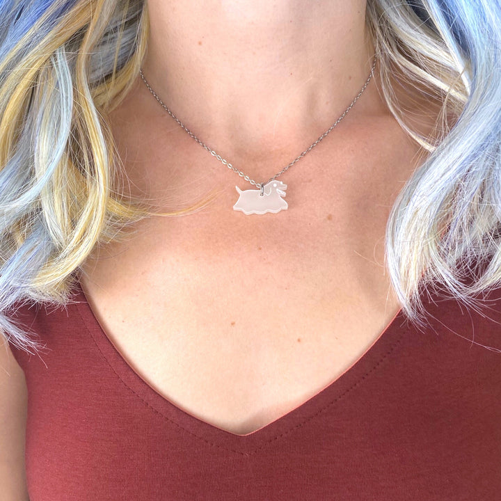 Cryptid Club Dog Ghost Necklace- GLOWS!