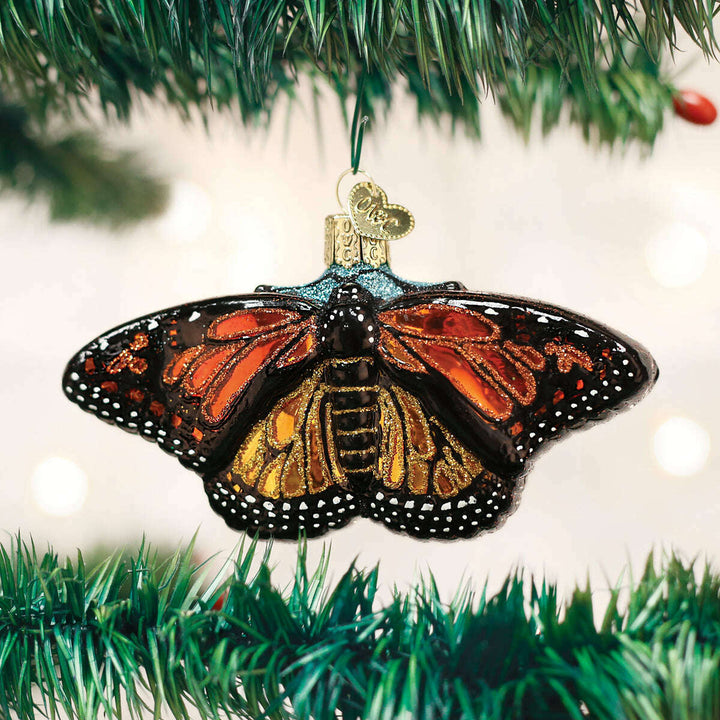 Old World Christmas Monarch Butterfly Blown Glass Ornament