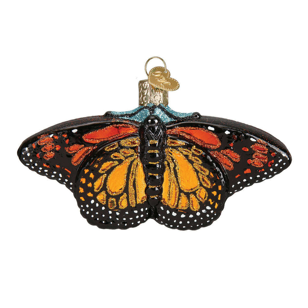 Old World Christmas Monarch Butterfly Blown Glass Ornament