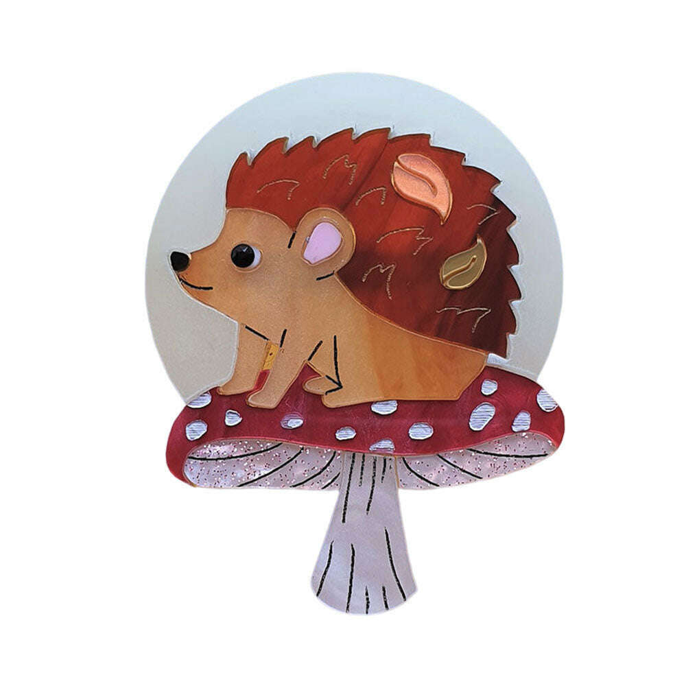 Moon Gazing Hedgehog Brooch by Cherryloco Jewellery 1