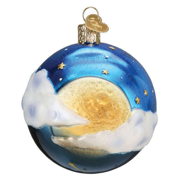 Old World Christmas Moonglow Round Blown Glass Ornament