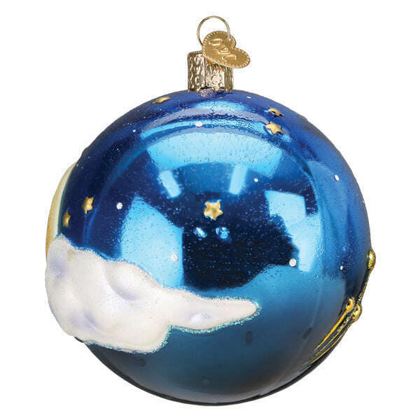 Old World Christmas Moonglow Round Blown Glass Ornament