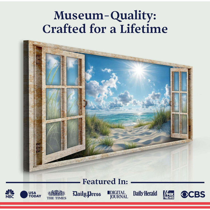 Morning Beach Window Scenery Wall Art