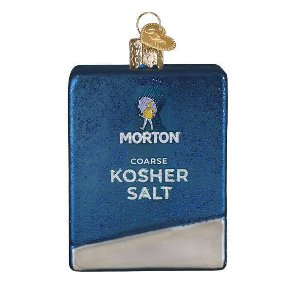 Old World Christmas Morton Kosher Salt Box Blown Glass Ornament