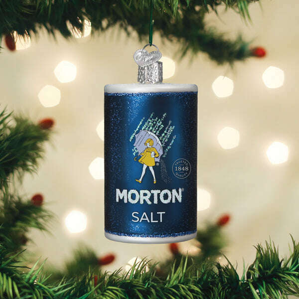 Old World Christmas Morton Salt Canister Blown Glass Ornament