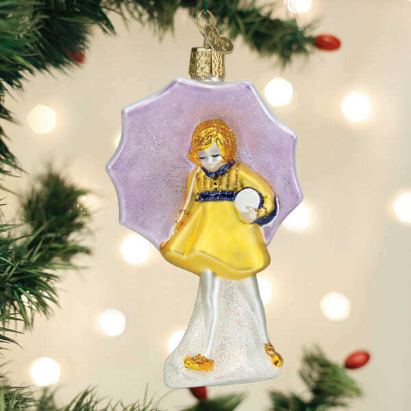 Old World Christmas Morton Umbrella Girl Blown Glass Ornament