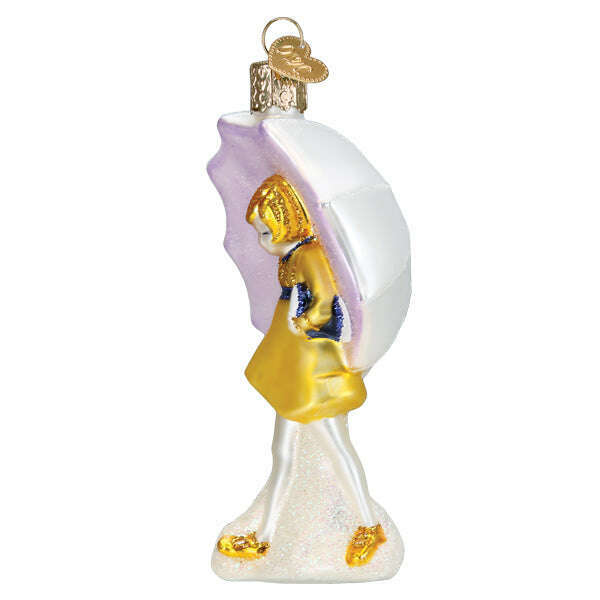 Old World Christmas Morton Umbrella Girl Blown Glass Ornament
