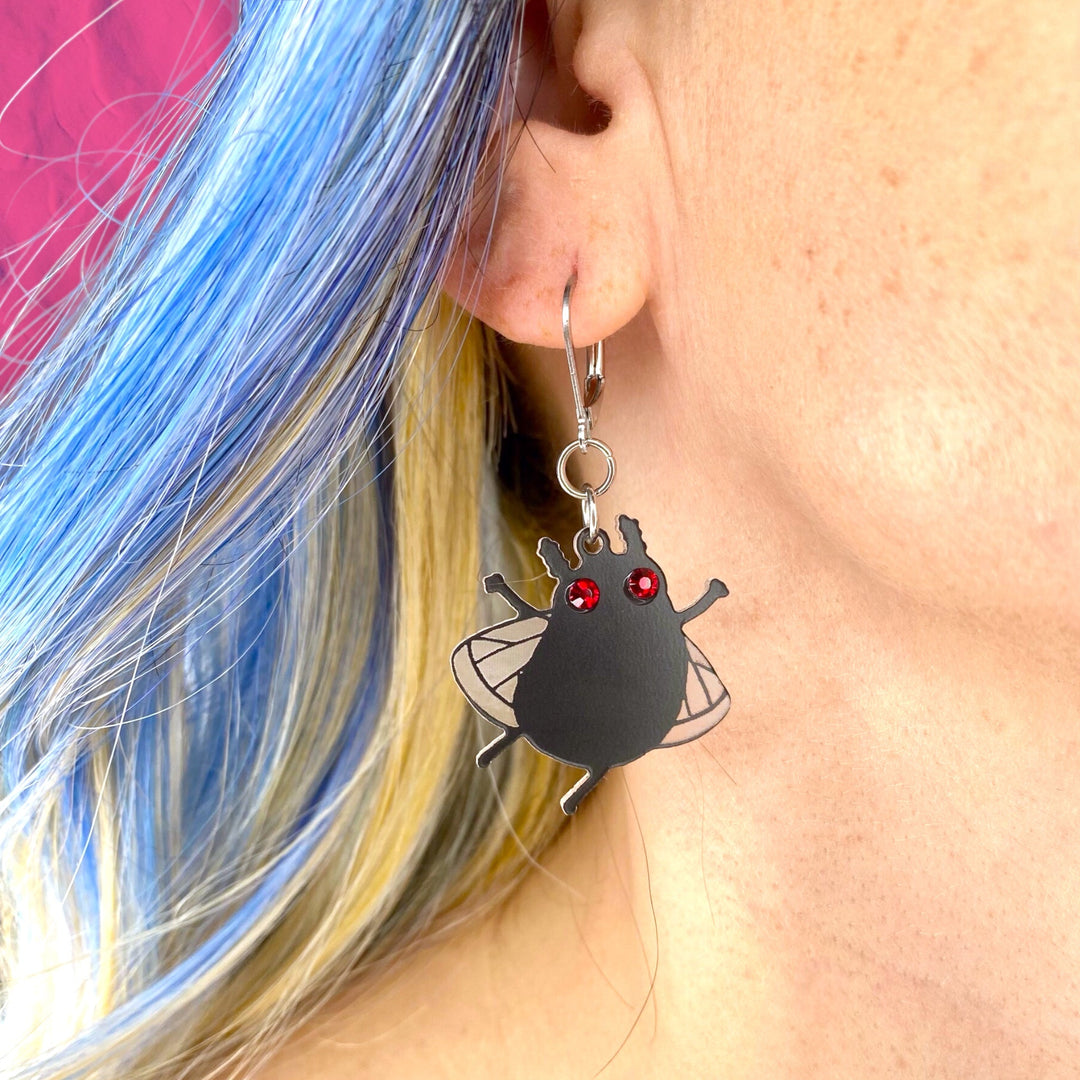 Cryptid Club Mothman Dangle Earrings