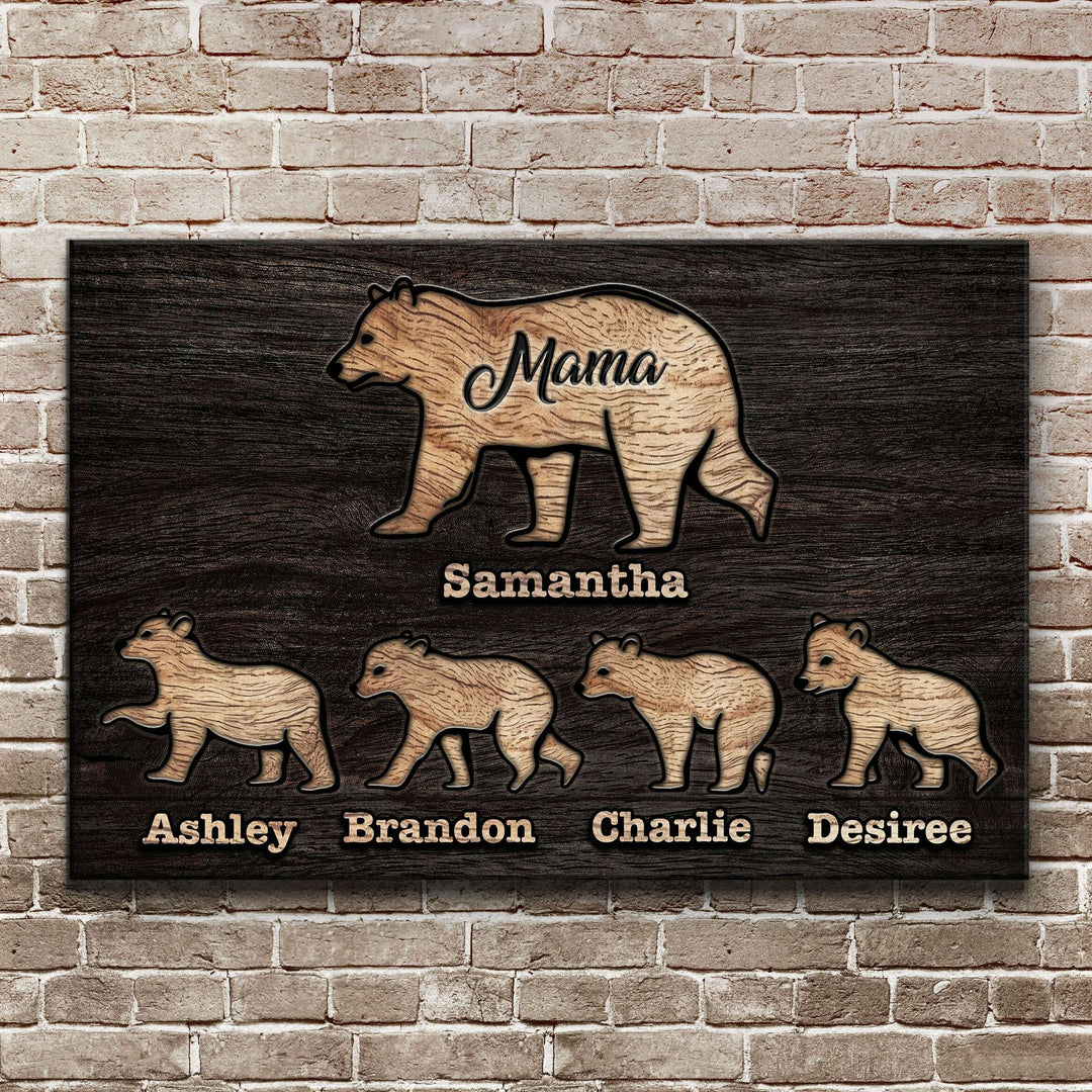 Mother's Day Sign Mother Bear and Cubs