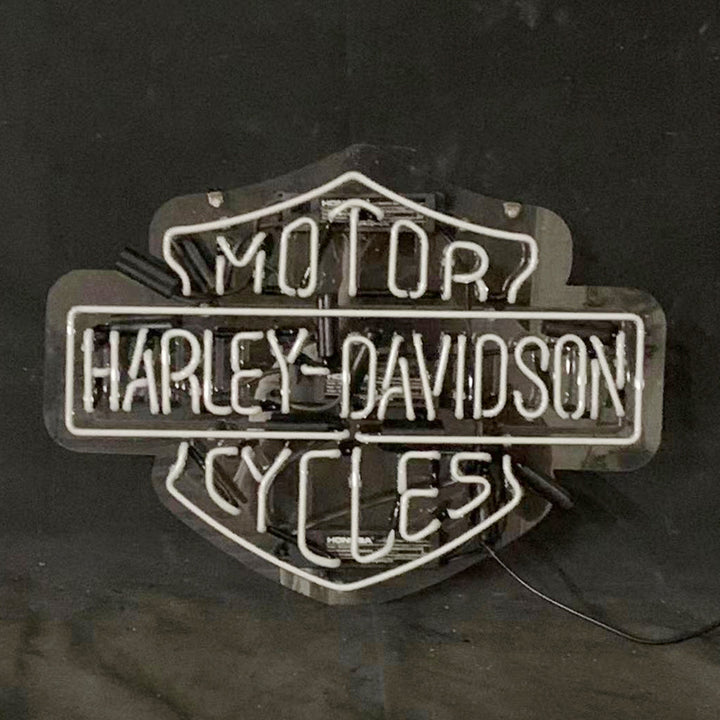 White Harley Davidson Motorcycle Neon Signs Light