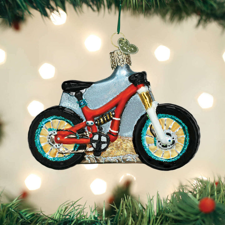 Old World Christmas Mountain Bike Blown Glass Ornament