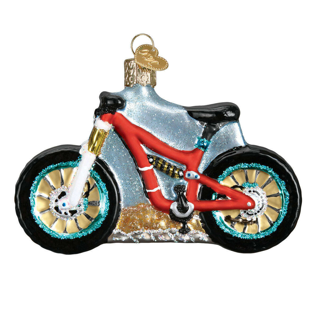 Old World Christmas Mountain Bike Blown Glass Ornament