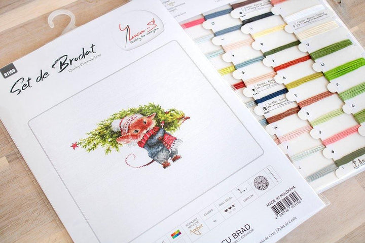 Mouse with fir tree B1169L Counted Cross-Stitch Kit