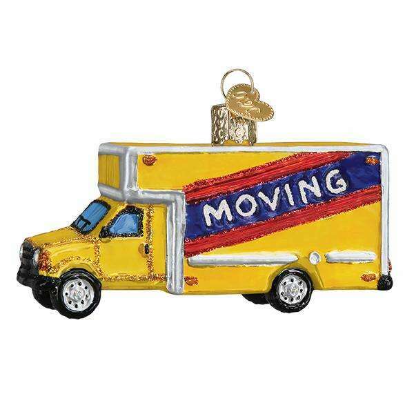 Old World Christmas Moving Truck Blown Glass Ornament