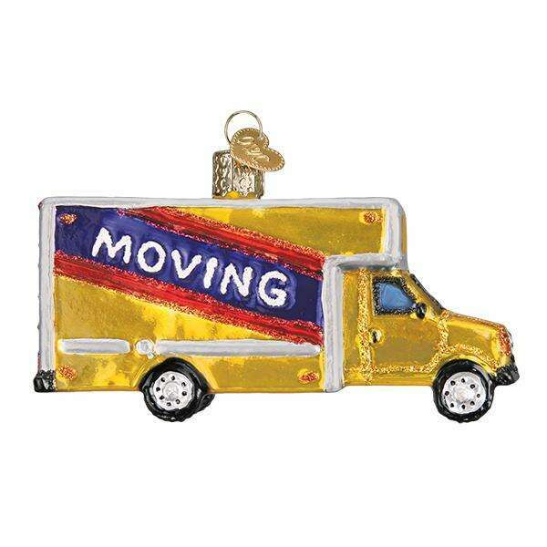 Old World Christmas Moving Truck Blown Glass Ornament