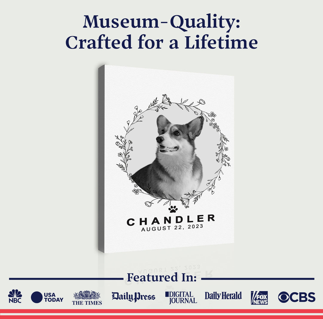 Pet Memorial Portrait Monochrome Sign