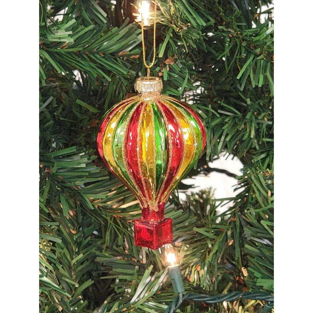 Multicolored Hot Air Balloon Glass Christmas ornament F07M7-33-LH76-23062