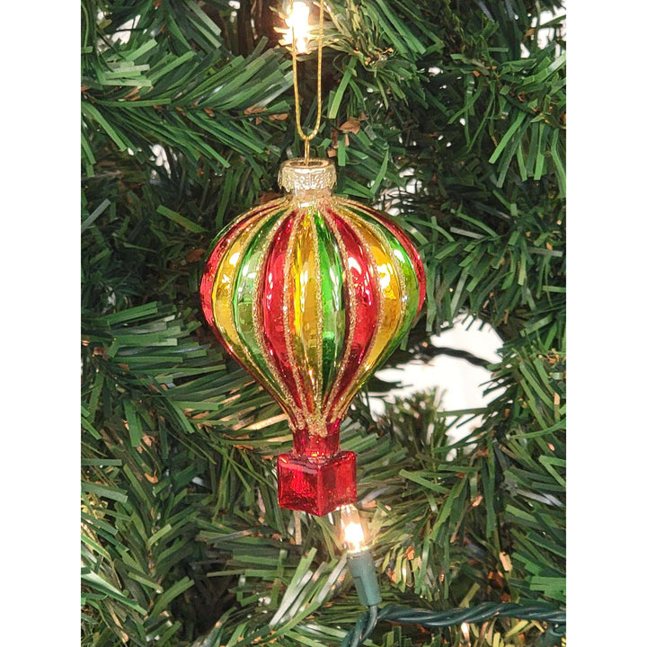 Multicolored Hot Air Balloon Glass Christmas ornament F07M7-33-LH76-23062