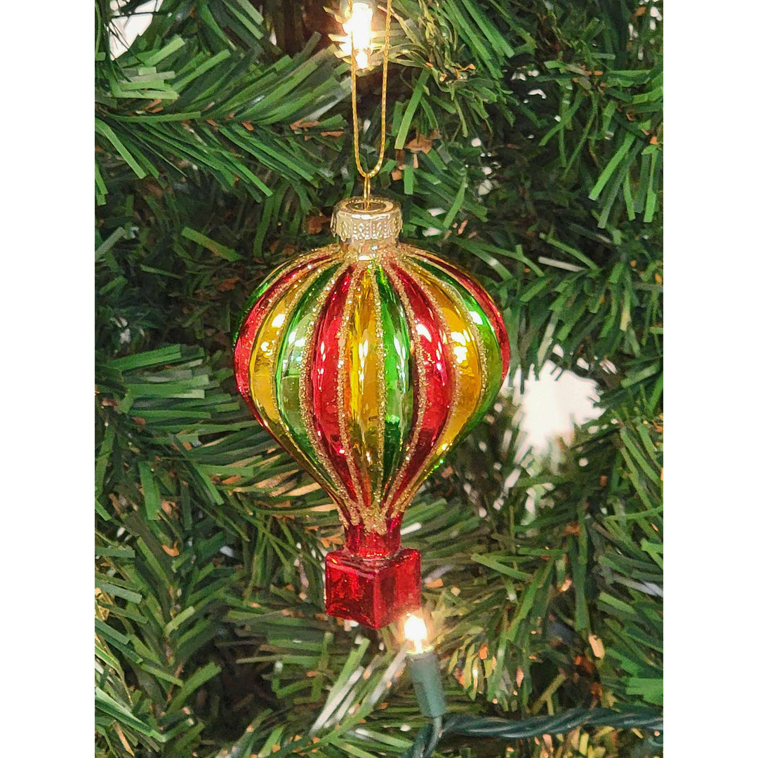 Multicolored Hot Air Balloon Glass Christmas ornament F07M7-33-LH76-23062