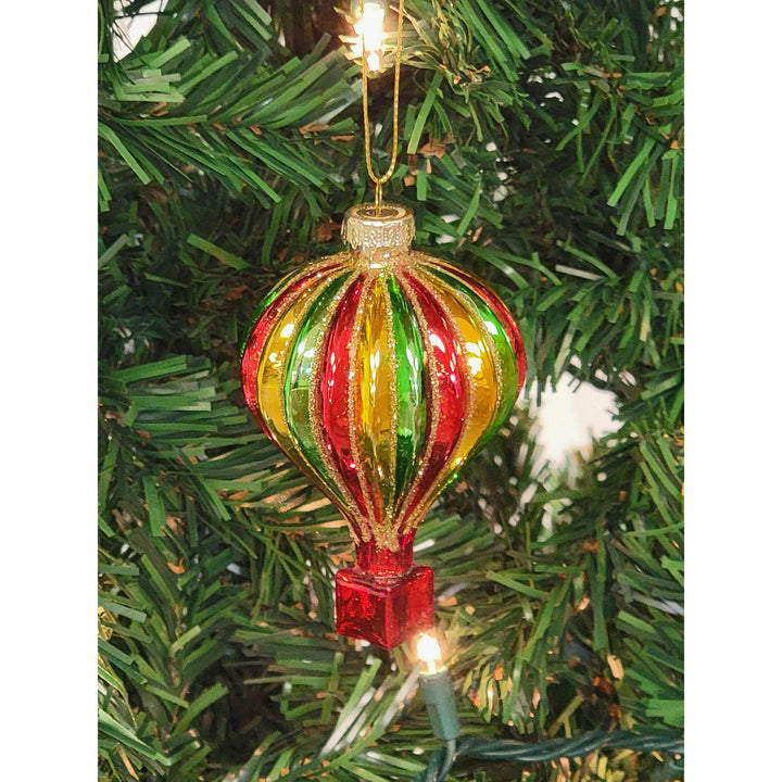 Multicolored Hot Air Balloon Glass Christmas ornament F07M7-33-LH76-23062