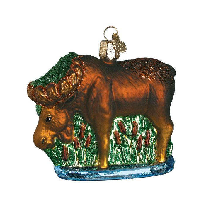 Old World Christmas Munching Moose Blown Glass Ornament