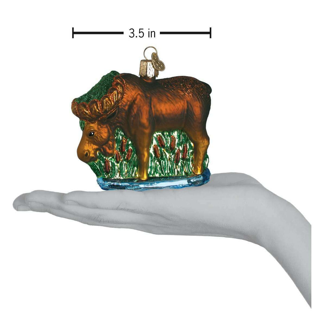 Old World Christmas Munching Moose Blown Glass Ornament