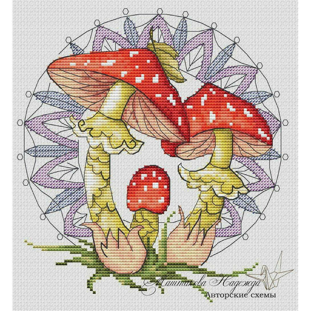 Mushroom. Fly Agarics - PDF Cross Stitch Pattern