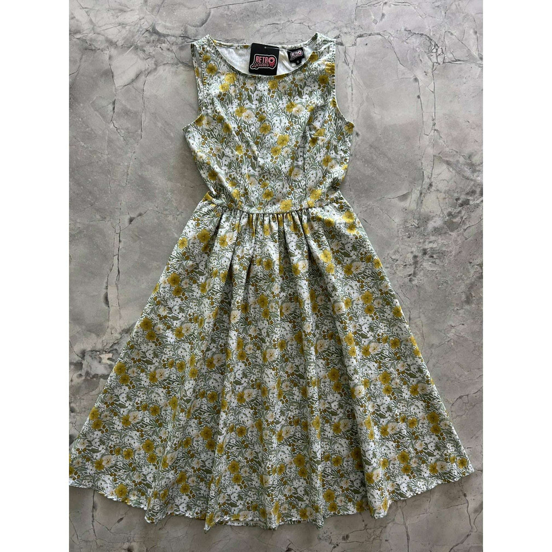 Mustard Floral Midi Dress