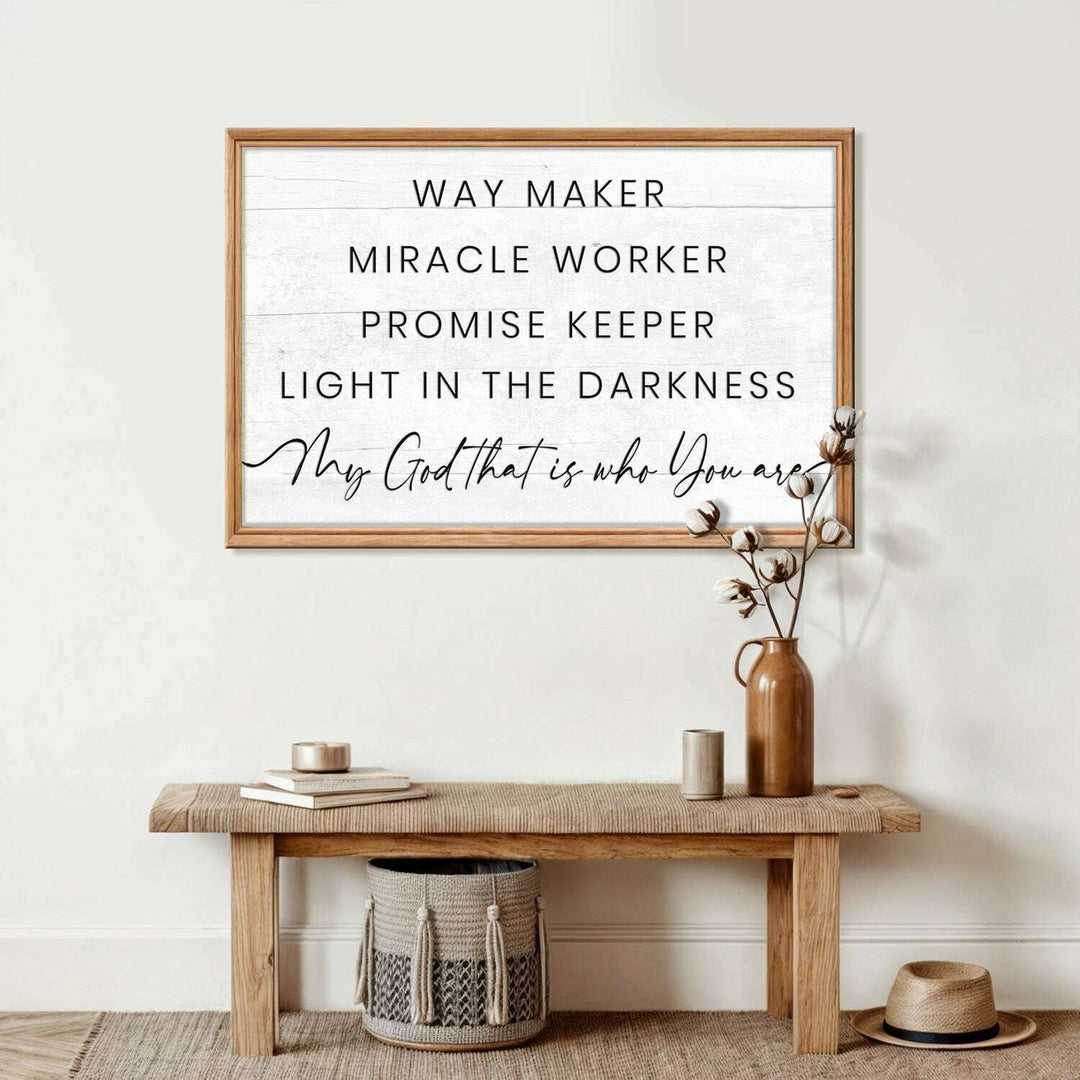 My God Way Maker Miracle Worker Faith Sign