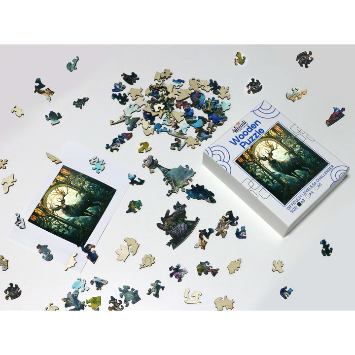 Mysterious Deer - Jigsaw Wooden Puzzle by Wizardi F07N9-18