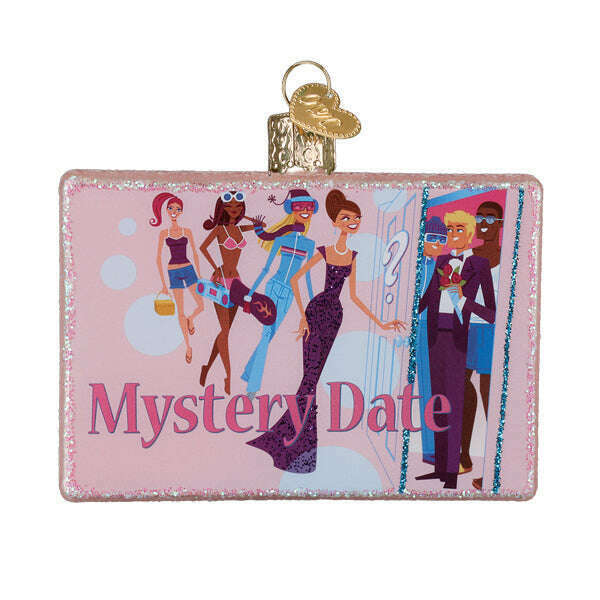 Old World Christmas Mystery Date Game Blown Glass Ornament